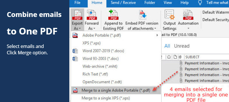 download outlook email as pdf