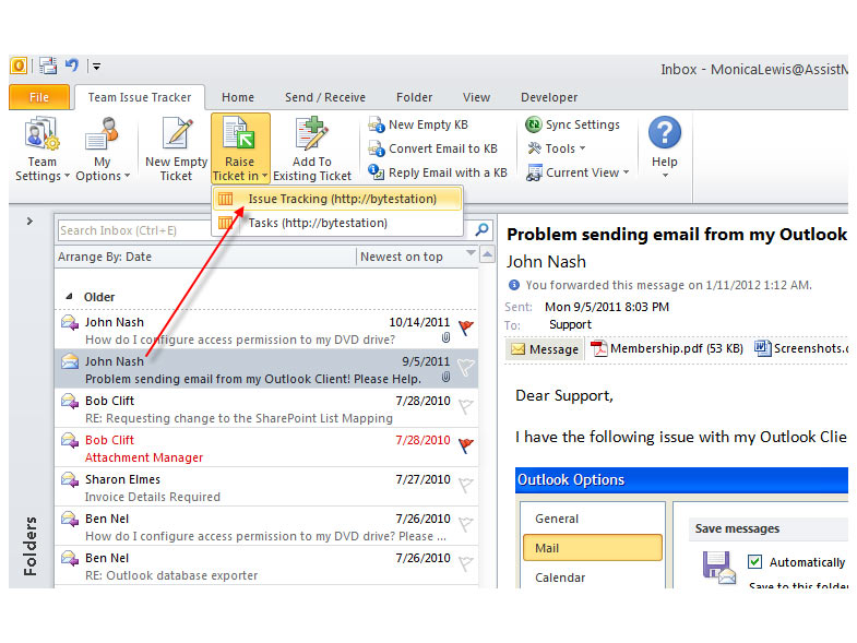 Sharepoint Ticket System With Outlook Integration Assistmyteam